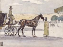 藤島武二「ローマの馬車」