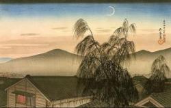 橋口五葉《神戸の宵月》