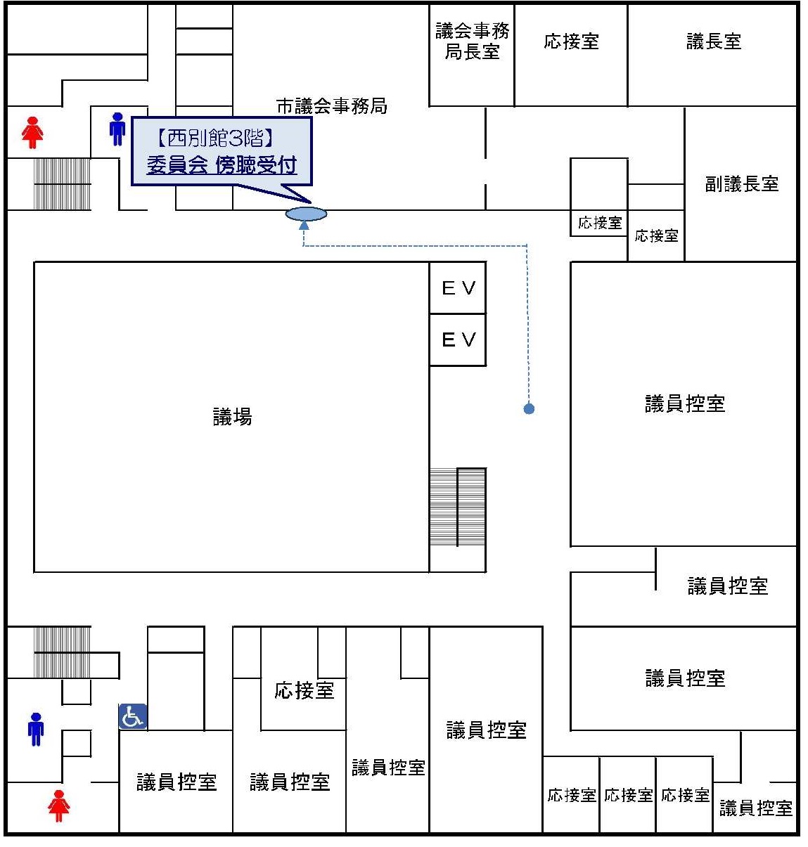 西別館3階配置図