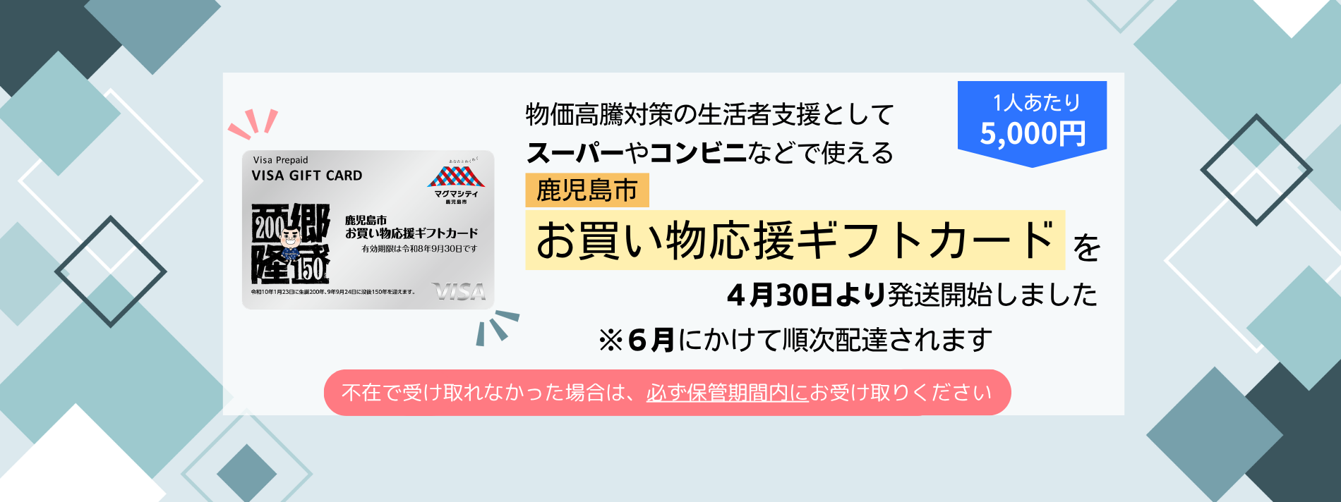 バニラVisaギフトカードの発送について