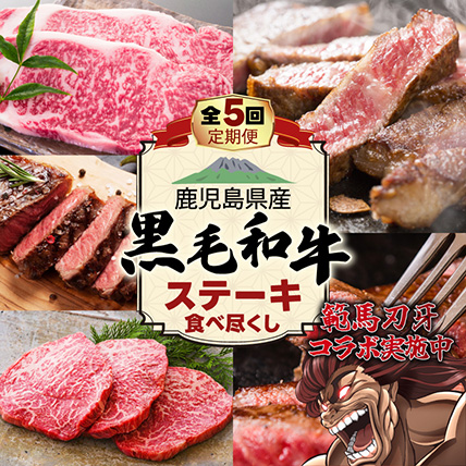 【全5回】鹿児島県産黒毛和牛ステーキ食べ尽くし定期便